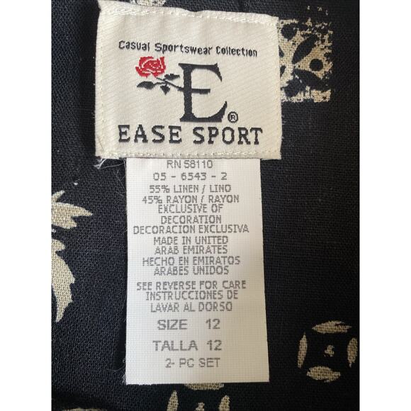 Ease Sport Sportswear Women 12 Elephant Top Shacket reversible Linen Blend - Picture 8 of 9